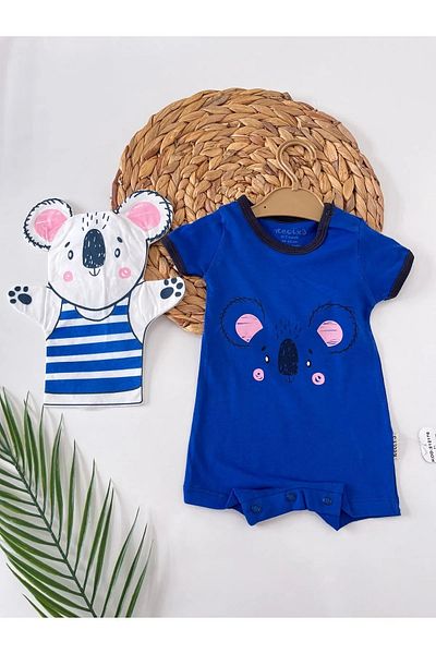 baume clothes Koala Printed Sax Blue Baby Boy Romper (Puppy)