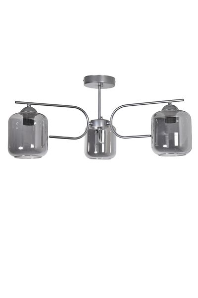 Modavize Aloha Modern Design Living Room Bedroom Kitchen Gray Color Smoked Glass 3-Piece Chandelier