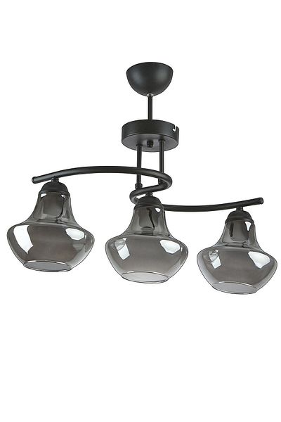 Modavize Fuji Special Design 3-Piece Chandelier Set - Black Smoke Glass for Living Room, Kitchen and Bedroom
