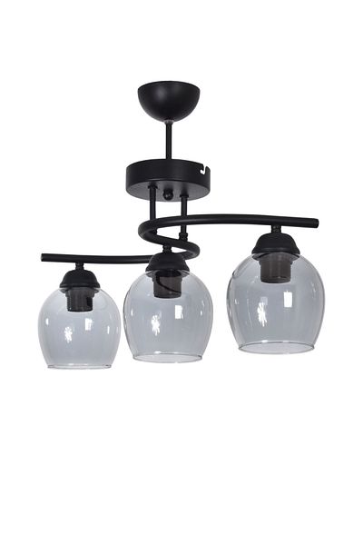 Modavize Fuji Living Room - Black Case Smoked Glass 3-Piece Chandelier - Bedroom Kitchen Set