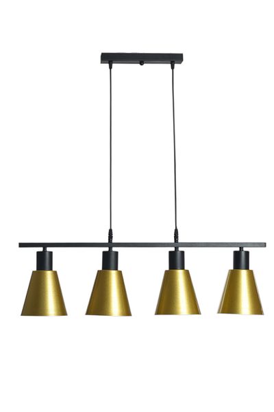 Modavize Pera Modern Living Room - 4-Piece Black Case Gold Pendant Lamp Chandelier - Cafe Metal Plaster - Kitchen