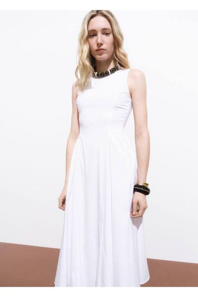MANGO Woman Evaze midi elbise