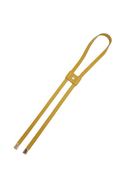angel çanta aksesuar Light Gold Metal Angel Bag - Genuine Leather, Lemon Milk Colored Drawstring