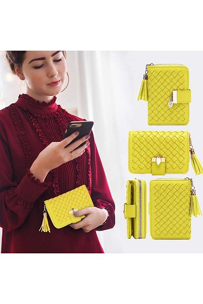Tan.Tomi women's wallet, PU leather, yellow, 13.5 x 10 x 4.5 cm
