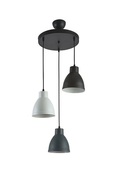 Modavize Enzo Modern Special Design - 3-Piece Pendant Chandelier - Black, Anthracite and White Living Room - Kitchen and Cafe
