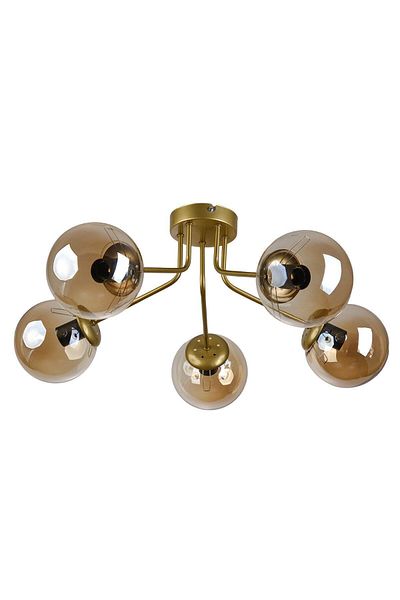 Modavize Flora 5-Piece Chandelier - Modern Design, Antique Color Honey Glass Living Room and Kitchen Bedroom Set