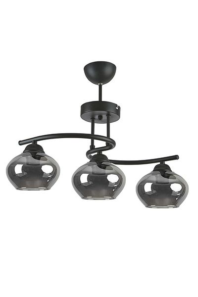 Modavize Fuji Modern Decorative 3-Piece Chandelier - Black Color Glass, for Kitchen and Bedroom