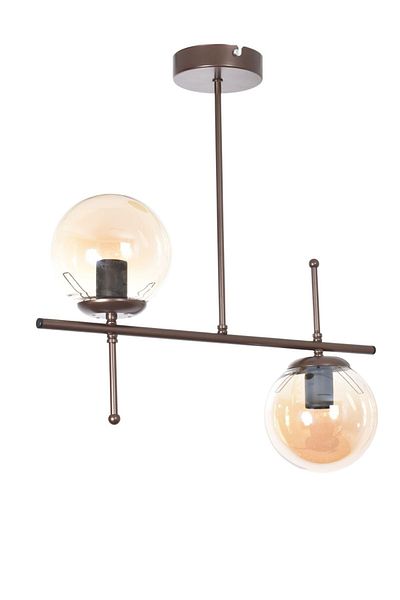 Modavize Feris Modern Design - Brown 2-Piece Chandelier with Honey Glass for Living Room, Kitchen, Bedroom