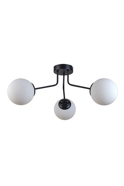 Modavize Flora Modern Design - 3-Piece Black and White Glass Chandelier Set for Living Room, Kitchen, Bedroom