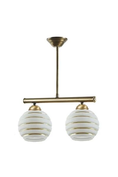 Modavize Retro Living Room - Rustic White Gold Glass Kitchen and Bedroom Double Chandelier
