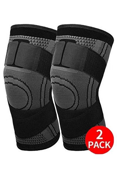 Primo Plus Knee Compression Sleeve, 2 Pack Adjustable Knee Brace Knee Pad Stabilizers With Strap Knee Support