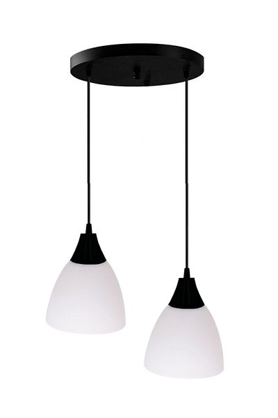 Modavize Daniel Modern Decorative - Black and White Glass 2-Piece Chandelier Set for Living Room, Kitchen, Bedroom