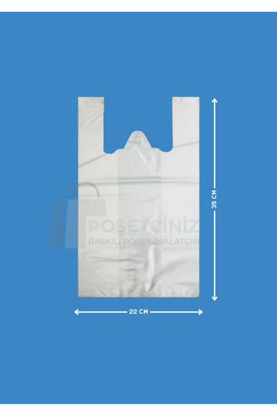 Store Hışır Atlet Poşet - Renk: Beyaz - Mini Boy 22x35Cm - 1 kg