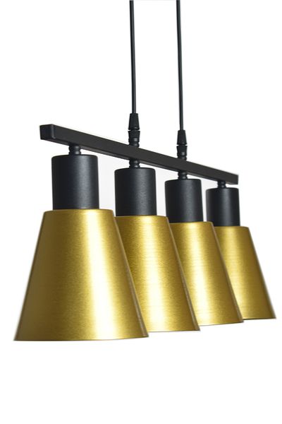Modavize Pera Modern Living Room - 4-Piece Black Case Gold Pendant Lamp Chandelier - Cafe Metal Plaster - Kitchen