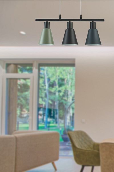 Modavize Pera Modern Cafe Kitchen Living Room Set - Black, Anthracite, Green 3-Piece Pendant Chandelier