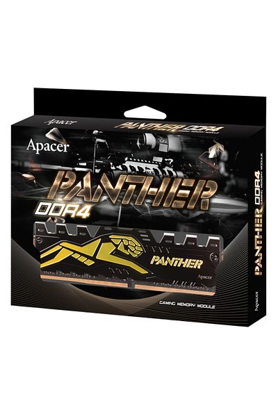Apacer ذاكرة رام للألعاب بانثر أسود-ذهبي 8 جيجابايت 1 × 8 جيجابايت 3200 ميجاهرتز CL16 DDR4 (AH4U08G32C28Y7GAA-1)