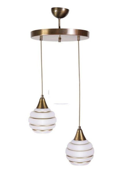 Modavize 2-Piece Chandelier - Nas Retro Rustic, Gold Colored and Glass