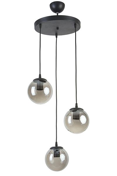 Modavize Candy Modern Black Smoked Glass 3-Piece Chandelier - Cafe - Kitchen - Living Room Set