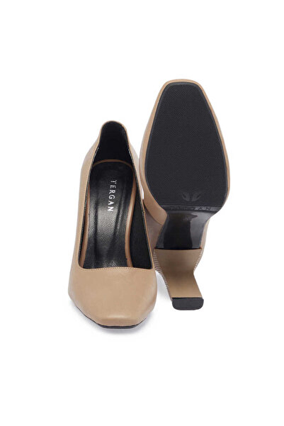 Tergan Vizon Hakiki Deri Kadın Topuklu Ayakkabı - K24I1AY67469-A44