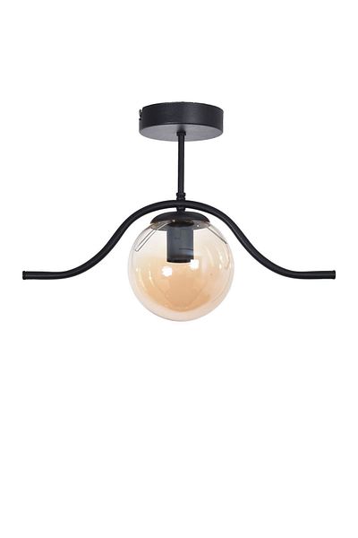 Modavize Meta Living Room Black Single Chandelier - Kitchen Bedroom Hall - Glass