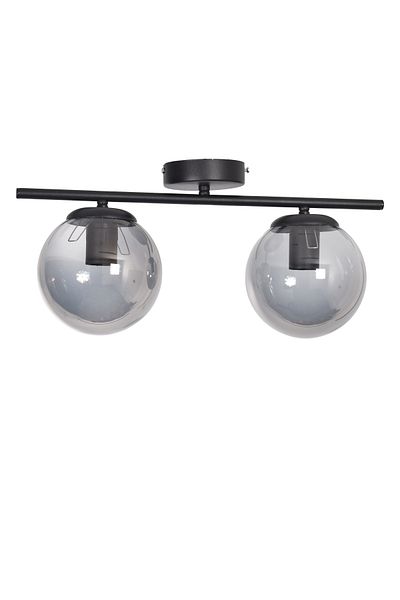 Modavize Nika Modern Living Room - Black Smoke Glass 2-Piece Chandelier - Kitchen and Bedroom