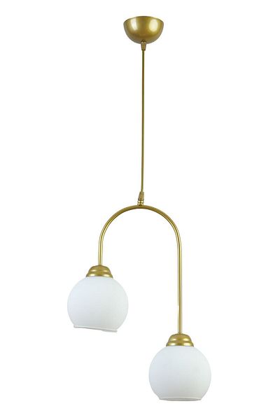 Modavize 1910 - E Duru White Glass 2-Piece Chandelier - Modern Design, Cafe Kitchen Living Room Antique