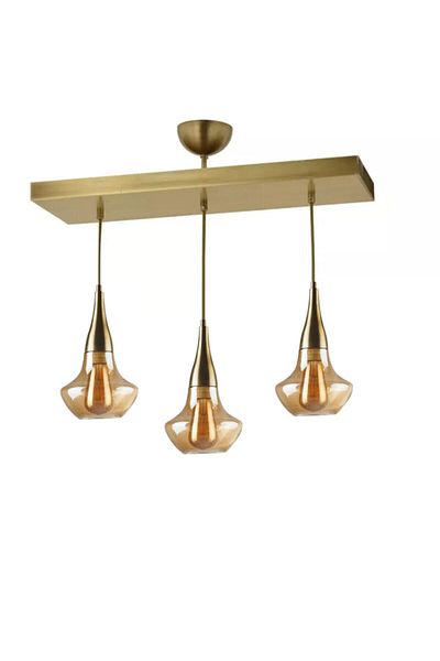 Modavize Fora Living Room - 3-Piece Honey Glass Chandelier Set for Kitchen and Bedroom