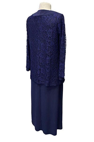 HESNA Açık Lacivert Demet Ceketli Elbise Anne Abiye Takım