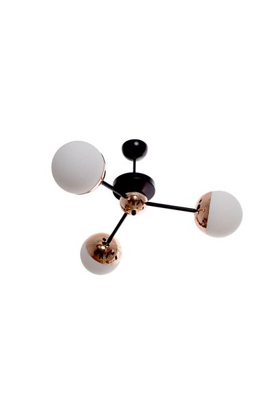 Modavize Modern Copper Black 3-Piece Chandelier - Living Room, Kitchen and Bedroom