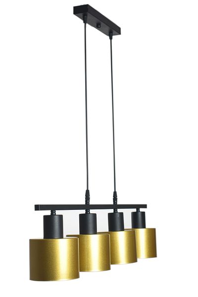Modavize Faber Profile Set of 4 Black and Gold Colored Modern Cafe Kitchen Living Room Pendant Lamp Chandelier - Special Design