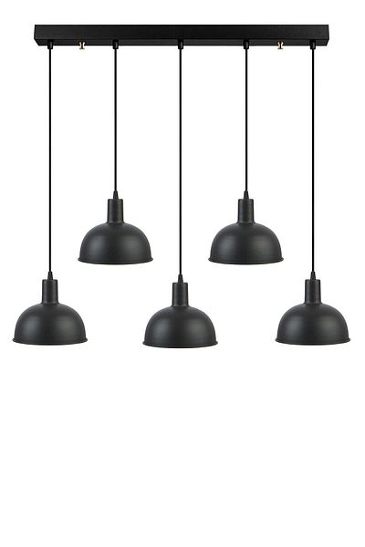 Modavize Marley Modern Black Metal Chandelier - 5-Piece Cafe Kitchen Living Room Row Set