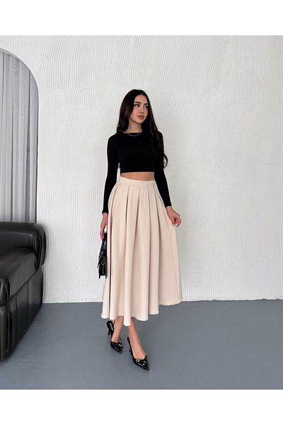 winmoda ΠΛΙΣΕ ΜΑΚΡΙΑ ΦΟΥΣΤΑ 91 CM ΟΛΟΜΑΣ / ΚΑΘΗΜΕΡΙΝΗ ΜΑΚΡΙΑ ΦΟΥΣΤΑ ΠΛΙΣΕ Α-LINE