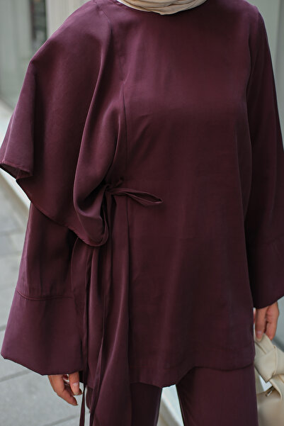 LOCCO Women's Cape Modal Suit Claret Red