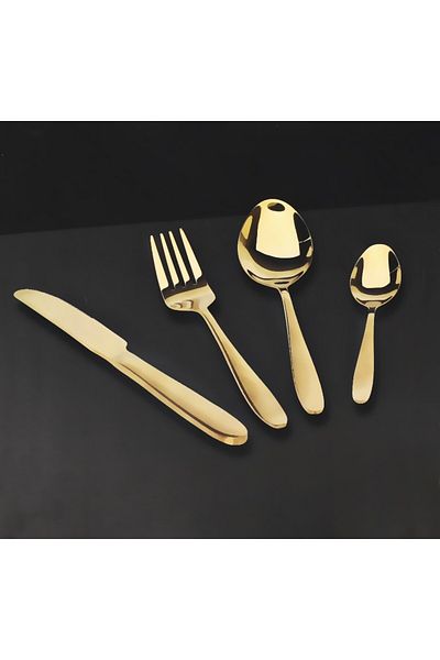 Excellent 24-piece stainless steel cutlery set GOLD