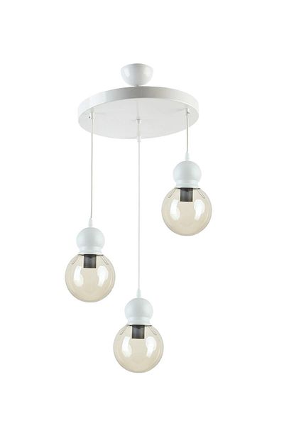 Modavize Rio Modern Design - White Color Honey Glass 3-Piece Pendant Lamp Chandelier Set