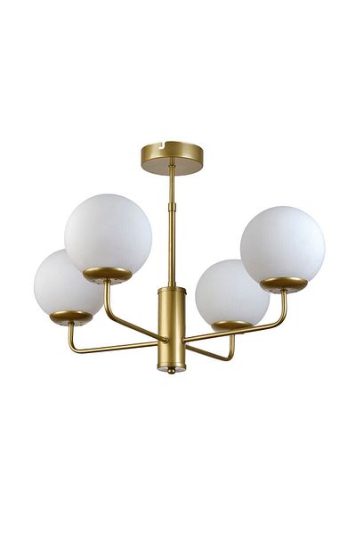 Modavize Lapis Modern Design - 4-Piece White Glass Chandelier Set Living Room and Kitchen Antique Color Bedroom