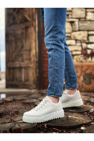 Byshoes Ba0505 Hook and Loop Lace-Up Grey Color High-Top Casual Shoes