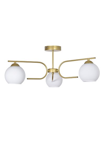 Modavize Aloha Modern Design Living Room Bedroom Kitchen Antique Color White Glass 3-Piece Chandelier