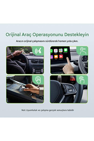 EverBox Carplay & Android Auto Youtube Netflix Video TOD Oynatma Kutusu 4GB+64GB Adaptör Ai Box
