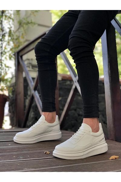 Byshoes BA0238 BOA High Sole White Lace-Up Men's Shoes