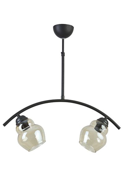 Modavize Modern Mali Design - Cafe Kitchen Living Room 2-Piece Chandelier Set, Honey Glass