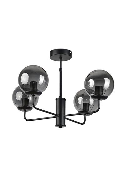 Modavize Lapis Modern 4-Piece Chandelier - Black Smoke Glass for Living Room, Kitchen, Bedroom