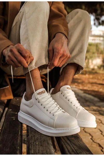 Byshoes Knack High Sole Casual Shoes 044 White