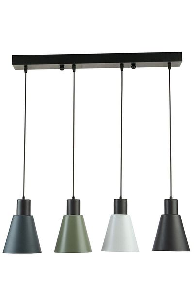 Modavize Modern Trend Black Color Mixi - 4 Row Chandelier Cafe-Kitchen Living Room Pendant Lamp
