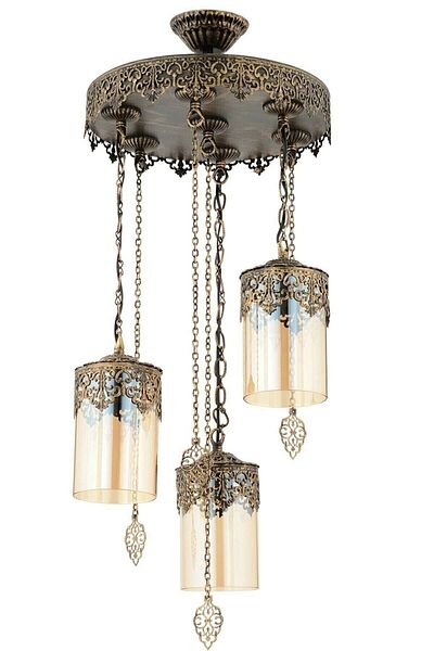 Modavize Hürrem Authentic Rustic 3-Piece Antique Pendant Lamp Chandelier - Living Room, Kitchen and Bedroom