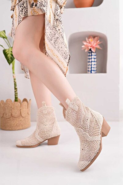 SOFT JAZZ Örgü Dantelli Çiçek Detaylı Yazlık Bot