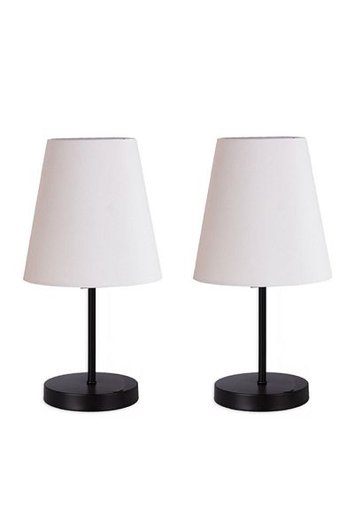 Modavize Modern Metal Leg Marla Head Table Lamp - Set of 2 Lampshades