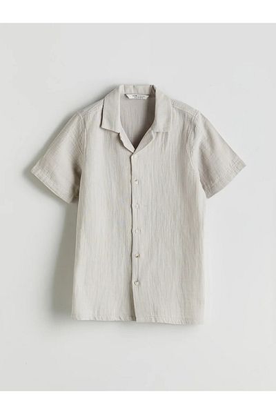 LC Waikiki Lcw Vision Beige Short Sleeve Boy's Shirt