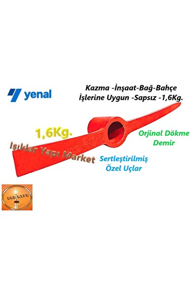 ece life Kazma -İnşaat-Bağ-Bahçe Kazması -Kırmızı -Sapsız -1,6Kg.