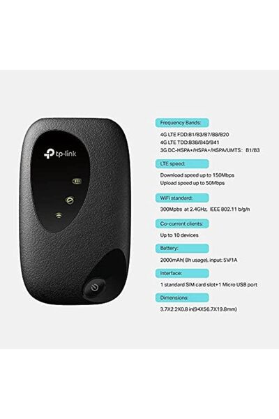 TP-LINK TP-Link M7000 4G+ MiFi Portable Travel WiFi Low Cost Unlocked LTE-Advanced Cat4 Mobile WiFi Hotspot